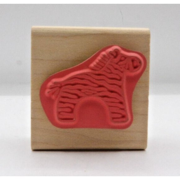 Stamp "Happy Zebra" #D1099 Stampendous ©2000 1¾" x 1½" - Picture 2 of 5